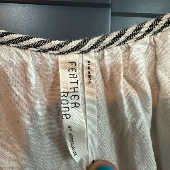 Feather Bone by Anthropologie M striped embroidered dress - Picture 7 of 9